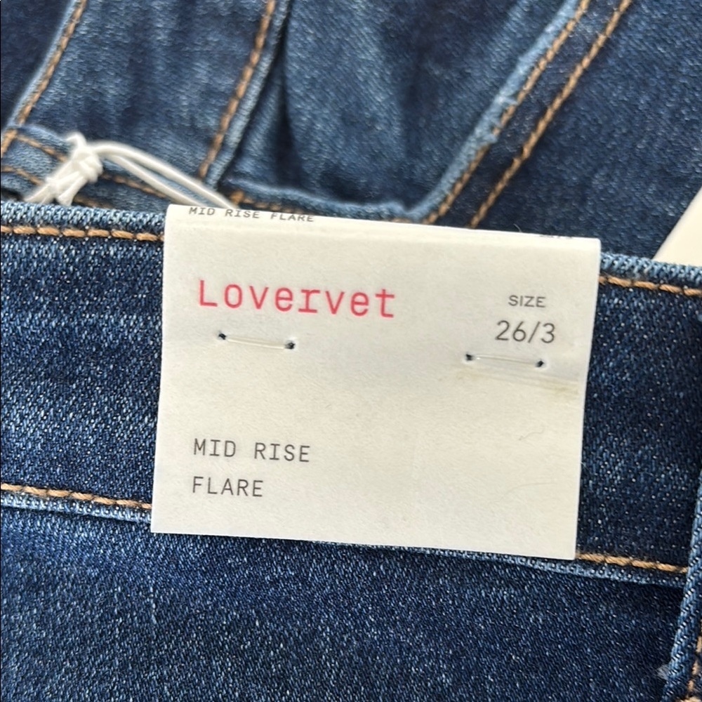 Lovervet Dark Wash Blue Flare Jeans - Women's Wide Leg - Picture 3 of 9